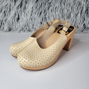 Swedish Hasbeens Toffel Cream Mimmi Slingback Sandals